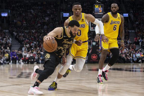 James scores 35 Lakers beat Raptors in OT snap 3 game skid AP News